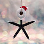Santa Cartoon Skeleton Starfish Christmas Ornament (1 starfish approx. 6+ inches) Painted Starfish Urchin Figure for beach Christmas decor!