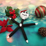 Santa Cartoon Skeleton Starfish Christmas Ornament (1 starfish approx. 6+ inches) Painted Starfish Urchin Figure for beach Christmas decor!
