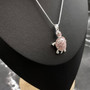 Pink Sea Turtle Necklace Silver Rhinestone Pendant (approx. 16+ inches AROUND) Colorful Sea Turtle Jewelry a gift for ocean life enthusiast! Copyright 2025 SeaShellSupply.com.