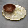 Round Capiz Shell Dish Gold Scalloped Edge (One shell dish approx. 8+ inches) Scallop Edged Round Capiz Shell Dish for any coastal home!