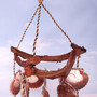 Rustic Driftwood Scallop Seashell Wind Chime (1 chime approx. 9 x 21 inches) Natural brown scallop shell wind chime for home decor!