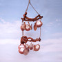 Rustic Driftwood Scallop Seashell Wind Chime (1 chime approx. 9 x 21 inches) Natural brown scallop shell wind chime for home decor!