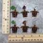 Wooden Sea Turtle Sea Glass Earrings (2 earrings approx. 1+ inches) Wood Sea Turtle Earrings Man Made Seaglass for beach fashion & gifts!
