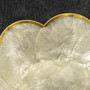Gold Edged Round Capiz Shell Bowl (One shell dish approx. 6+ inches) Small elegant coastal accent dish for collecting home décor & display!
