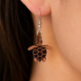 Wood Sea Turtle Brown Sea Glass Earrings (1 pair approx. 3/4+ inches) Man Made Sea Glass Brown Sea Turtle Earrings for fashion & gifts!