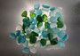 Beach Glass Blue Green White Assorted Frosted Tumbled Rounded Pebbles (approx. 1 kilogram 1+ inches) Man Made Beach Glass for crafts & more!