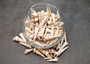 Purple Turitella Seashells - Turitella Communis - (approx. 25-30 shells 1-2 inches). Multiple stripped cone shaped shells in a pile. Copyright 2025 SeaShellSupply.com.