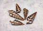 Telescope Shell - Sliced/Center Cut - Telescopium - (5 shells approx. 2-3 inches). Multiple tapered shells with cavities in them and one central mast. Copyright 2022 SeaShellSupply.com.