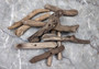 Driftwood Drilled Pieces (10 pieces approx. 3-5 inches). Multiple different wood parts with drilled holes, appear smooth. Copyright 2022 SeaShellSupply.com