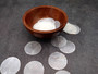 Capiz Round Cut Shells Placuna Placenta (10 approx. 1.5+ inches) Perfect shells for coastal crafting décor & collections! white translucent round thin sheets. Copyright 2024 SeaShellSupply.com