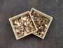 Extra Small Drilled Seashells (approx. 1 cup 180+ shells 0.5+ inch) Perfect shells for coastal crafting and collections! Mixed pastel spiral and wide shells of tan and brown colors with a sprinkle of purple. Copy right 2025 SeaShellSupply.com