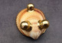 Gold-Plated Single Footed Shell Dish - Cardium Cardium - (1 Shell approx. 3-4 inches)  Single shell dish decorated with gold plating and three gold feet. Copyright 2024 SeaShellSupply.com
