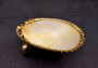 Gold-Plated Single Footed Shell Dish - Cardium Cardium - (1 Shell approx. 3-4 inches)  Single shell dish decorated with gold plating and three gold feet. Copyright 2024 SeaShellSupply.com