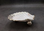 Silver-Plated Footed Scallop Shell Dish - Pilsbryochonchaetilis - (1 shell approx. 7 inches) One silver plated  CIRCLE PATTERN scallop shell dish with silver feet. Copyright 2024 SeaShellSupply.com