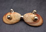 Gold-Plated Footed Duo Cockle Dish - Cardium Cardium - (1 Shell Dish approx. 6-7 inches) Two shells with gold plated decoration. Decorative retro dish. Copyright 2024 SeaShellSupply.com