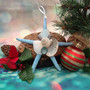 Blue Starfish Xmas Ornament Plus Shells Seaglass (1 seastar approx. 4-5+ inches) Christmas Starfish Ornament for seashell holiday gift joy! Copyright 2025 SeaShellSupply.com.