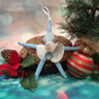 Blue Starfish Xmas Ornament Plus Shells Seaglass (1 seastar approx. 4-5+ inches) Christmas Starfish Ornament for seashell holiday gift joy! Copyright 2025 SeaShellSupply.com.