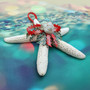 White Starfish Christmas Ornament for Coastal Tree (1 Seastar approx. 4+ inches) Hanging Starfish Xmas Ornament for gifting & holiday decor!