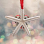 White Starfish Christmas Ornament for Coastal Tree (1 Seastar approx. 4+ inches) Hanging Starfish Xmas Ornament for gifting & holiday decor!