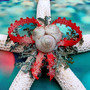 White Starfish Christmas Ornament for Coastal Tree (1 Seastar approx. 4+ inches) Hanging Starfish Xmas Ornament for gifting & holiday decor!