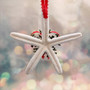 White Starfish Christmas Ornament for Coastal Tree (1 Seastar approx. 4+ inches) Hanging Starfish Xmas Ornament for gifting & holiday decor! Copyright 2025 SeaShellSupply.com.