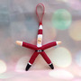 Santa Starfish Xmas Ornament Linckia Starfish (1 seastar approx. 4-5+ inches) Red Painted Starfish Santa Claus For Beachy Coastal Christmas!