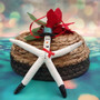 Snowman Starfish Xmas Ornament Linckia Starfish (1 seastar approx. 4-5+ inches) White Painted Starfish Snowman For Beachy Coastal Christmas!