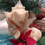 Carved Conch Seashell Christmas Ornament (2 shells approx. 2+ inches) Beautiful Conch Shell Xmas Ornament for holiday gifting!