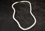 White Puka-Style Shell Necklace - (1 necklace 18 inches x 4-5mm) on blue background.  Copyright 2022 SeaShellSupply.com.