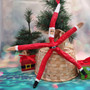 Red Linckia Starfish Santa Claus Ornament (1 sea star approx. 10-11+ inches) Painted Santa Claus Starfish For Coastal Beach Christmas