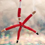 Red Linckia Starfish Santa Claus Ornament (1 sea star approx. 10-11+ inches) Painted Santa Claus Starfish For Coastal Beach Christmas