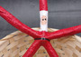 Red Linckia Starfish Santa Claus Ornament (1 seastar approx. 10-12 inches) Painted Santa Claus Starfish Ornament For Coastal Beach Christmas. Copyright 2023 SeaShellSupply.com.