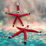 Red Linckia Starfish Black Santa Claus Ornament (1 star approx. 10-11+ inches) Painted Black Santa Claus Starfish Ornament For Christmas  Copyright 2025 SeaShellSupply.com.