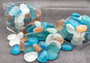 Beach Glass Blue Peach White Assorted Frosted Tumbled Rounded Pebbles (approx. 1 kilogram 1+ inches) Sea Glass Pebbles for vases & crafts!