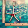 Silver Dipped Starfish Xmas Ornament (1 seastar approx. 5+ inches) Real Starfish Silver Christmas Ornament for seashell holiday gifting joy! Copyright 2025 SeaShellSupply.com.