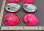 Polished Hot Neon Pink Midas Abalone - Haliotis Midae - (1 shell approx. 5-6 inches). One pink spiral glazed shell with wide opening and small spiral off to one side. Copyright 2022 SeaShellSupply.com.