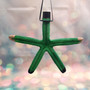 Linckia Starfish Green Leprechaun Ornament (1 seastar approx. 4-6 inches) Real Starfish Irish St. Patrick's Day or Xmas Hanging Ornament! SP-017 Copyright 2025 SeaShellSupply.com