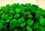 Beach Sea Glass Rounded Green Frosted Tumbled Pebbles (approx. 10 lbs. 1-1.5 inch). Green Beach Glass pebbles. Copyright 2025 SeaShellSupply.com.