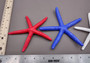 Red, white and blue Linckia Starfish (3 seastar approx. 5-6 inches) Copyright 2024 SeaShellSupply.com.
