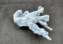 Photo of a medium blue ridge coral fragment. Light blue. About three and one half inches long. Copyright 2024 SeashellSupply.com