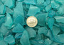 Beach Sea Glass Rough Ocean Blue Medium Tumbled (approx. 1 kilogram 0.5-1+ inches) Man made tumbled frosted sea glass fragments. Copyright 2025 Seashellsupply.com.