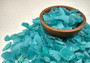 Beach Sea Glass Rough Ocean Blue Medium Tumbled (approx. 1 kilogram 0.5-1+ inches) Man made tumbled frosted sea glass fragments. Copyright 2025 Seashellsupply.com.