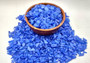 Beach Sea Glass Rough Deep Blue Medium Tumbled (approx. 10 pounds 0.5-1+ inches) Man-made tumbled rough sea glass fragments! Bright blue different-shaped sea glass. Copyright 2025 SeaShellSupply.com