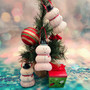 Pink Sea Urchin Snowman Ornament (1 urchin snowman approx. 3+ inches) Beautiful ornament for any gifting or adding to the holidays! Beautiful textured seashell snowman ornament. Copyright 2025 SeaShellSupply.com