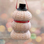 Pink Sea Urchin Snowman Ornament (1 urchin snowman approx. 3+ inches) Beautiful ornament for any gifting or adding to the holidays! Beautiful textured seashell snowman ornament. Copyright 2025 SeaShellSupply.com