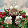 Flat Scallop Shell Angel With Arca Shell Wings (1 ornament approx. 3+ inches) Real Scallop Shell Xmas Hanging Ornament! Copyright 2025 SeaShellSupply.com