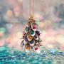 Colorful Abalone Christmas Ornament Tree Decoration (1 tree decoration approx. 5+ inches) Real Baby Abalone Xmas Hanging Ornament! Copyright 2025 SeaShellSupply.com.