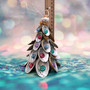 Colorful Abalone Christmas Ornament Tree Decoration (1 tree decoration approx. 5+ inches) Real Baby Abalone Xmas Hanging Ornament! Copyright 2025 SeaShellSupply.com.