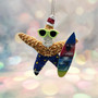 Surfing Santa Starfish Ornament (1 seastar approx. 5+ inches) Real Festive Starfish Xmas Hanging Ornament!