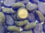Beach Glass Blue Violet Frosted Rounded Tumbled Pebbles (approx. 1 Kilogram 1-1.5+ inches) Man Made Sea Glass pebbles for vases arts & crafts! Copyright 2025 SeaShellSupply.com.